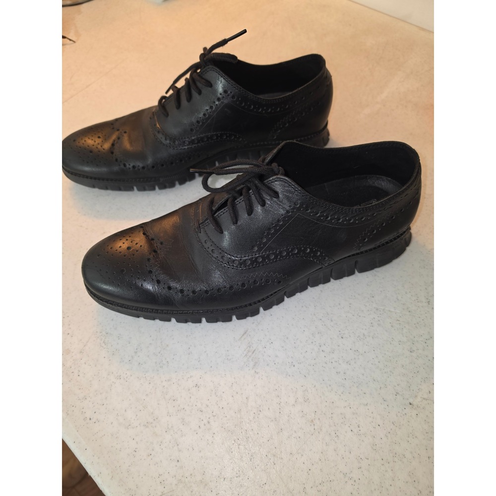Cole Haan Zerogrand Wingtip Oxford Mens 11.5 M Black Excellent C20719 Brogue